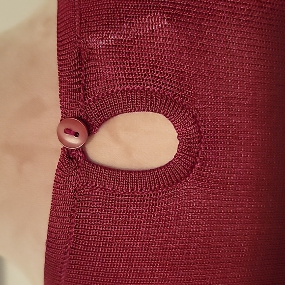 Vintage GRUPPO GFT Emanuel Ungaro Knit Sleeveless Top Burgundy w/Black, Size M - Picture 4 of 6